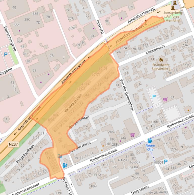 Kaart van postcodegebied 3769BN.