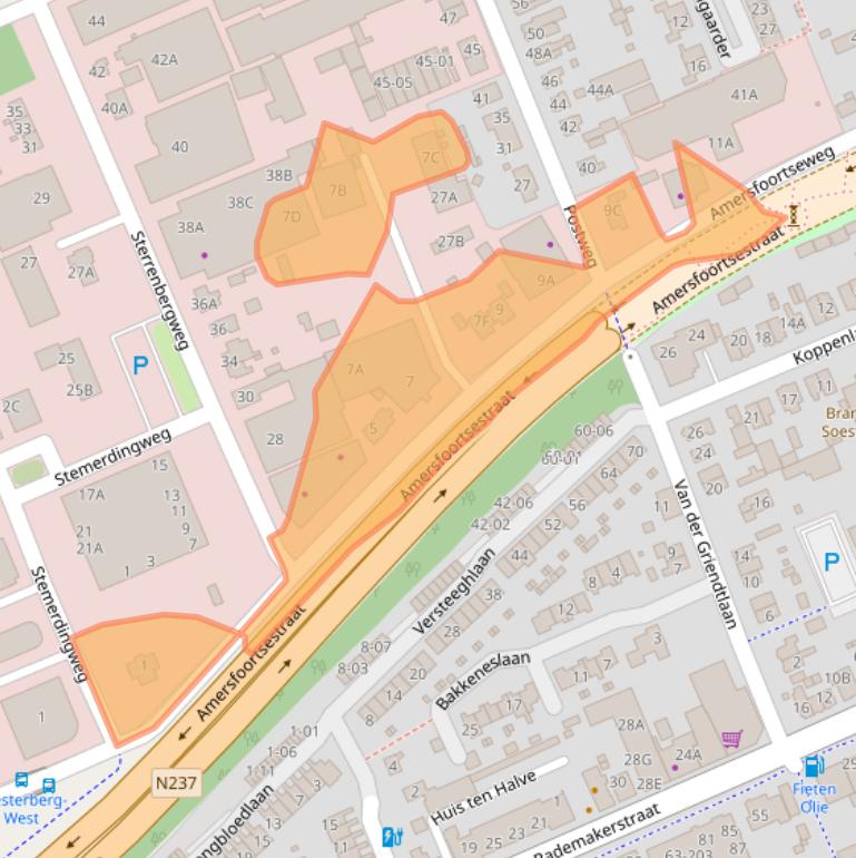 Kaart van postcodegebied 3769BR.