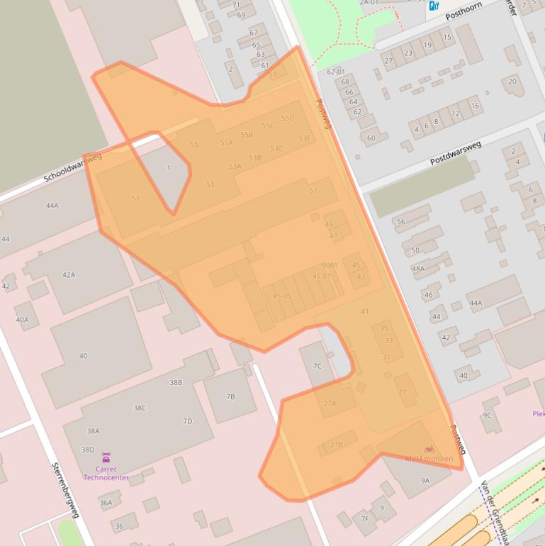 Kaart van postcodegebied 3769BV.