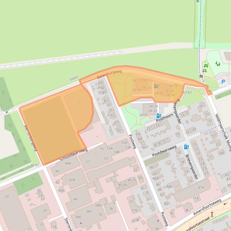 Kaart van postcodegebied 3769CB.