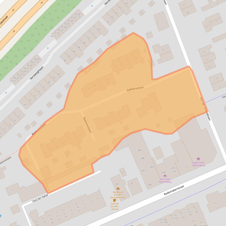 Kaart van postcodegebied 3769CC.