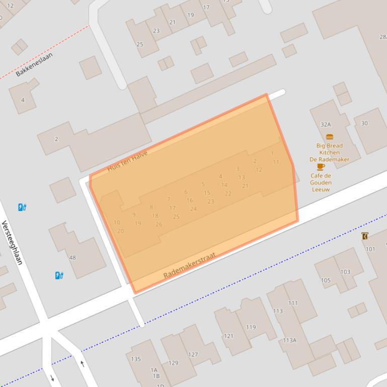 Kaart van postcodegebied 3769CD.