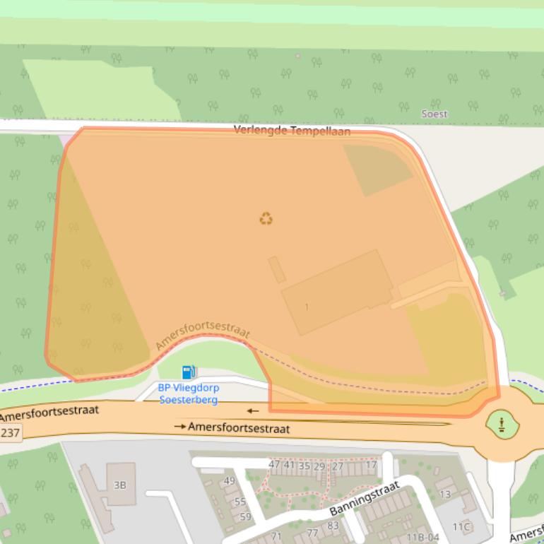 Kaart van postcodegebied 3769CG.