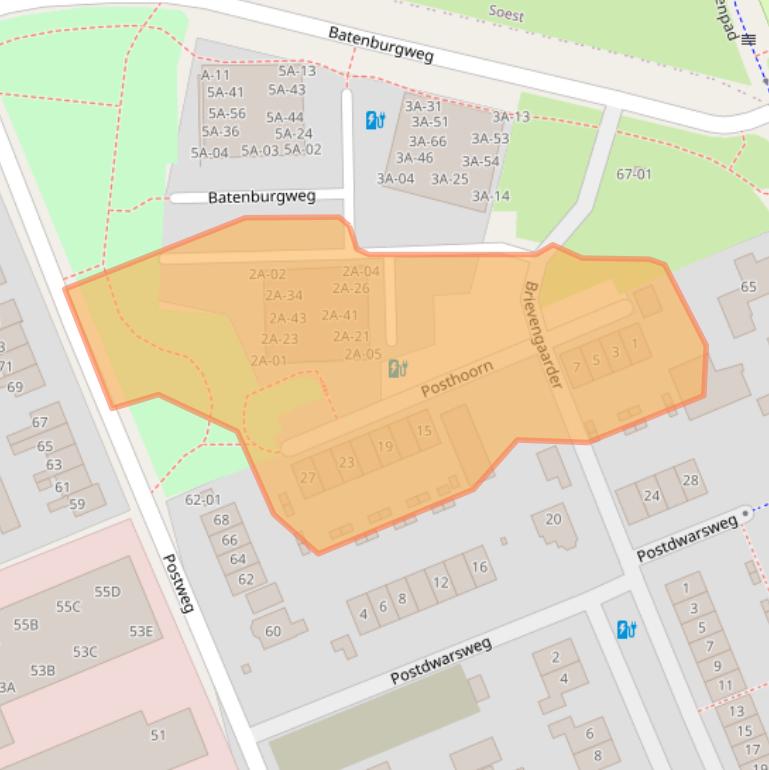 Kaart van postcodegebied 3769CH.