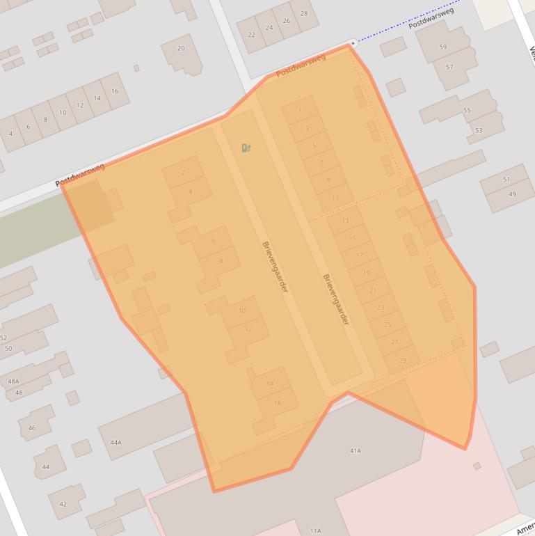 Kaart van postcodegebied 3769CJ.