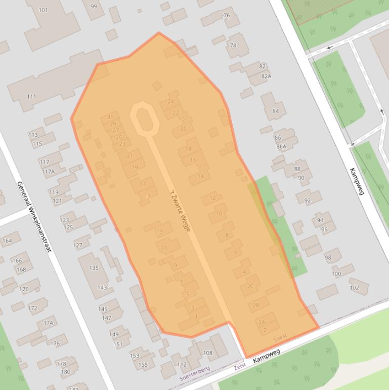 Kaart van postcodegebied 3769DR.