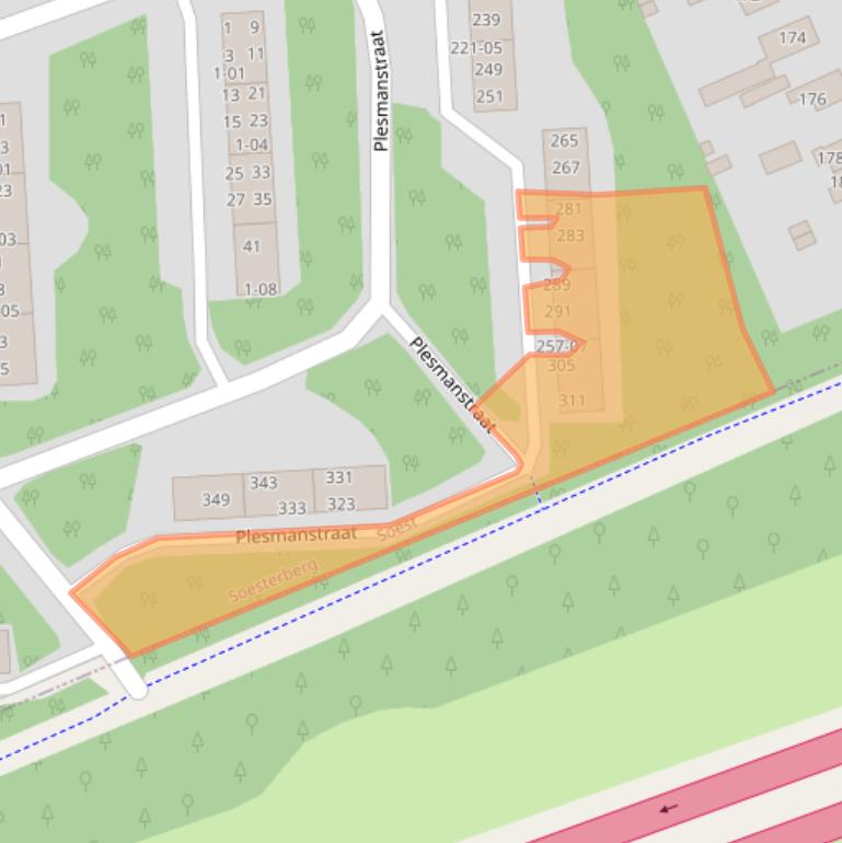 Kaart van postcodegebied 3769HJ.