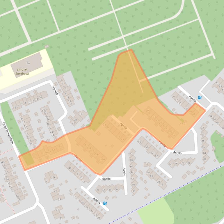 Kaart van postcodegebied 3769TA.