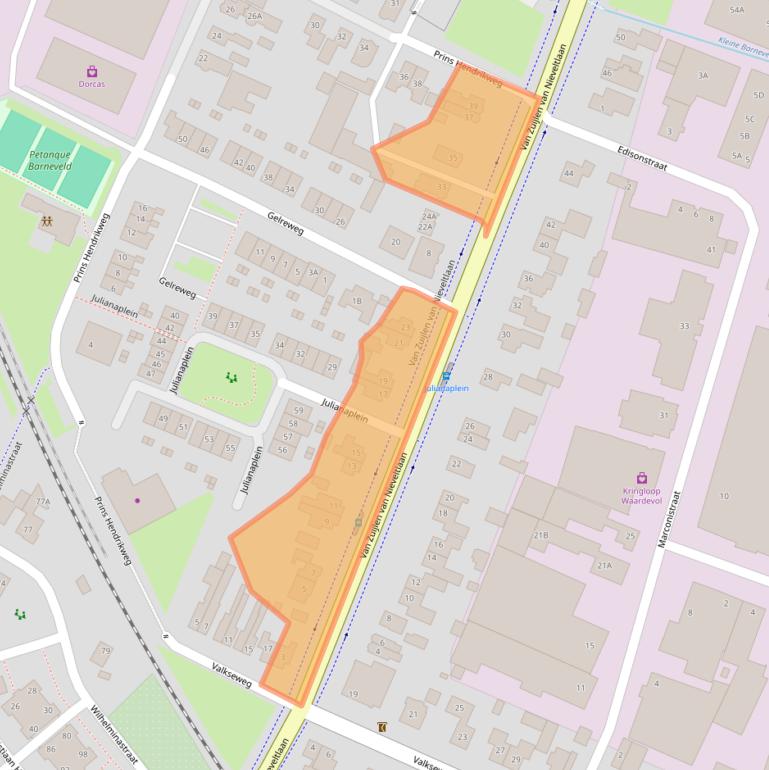 Kaart van postcodegebied 3771AA.