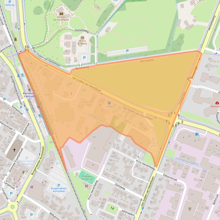 Kaart van postcodegebied 3771AB.