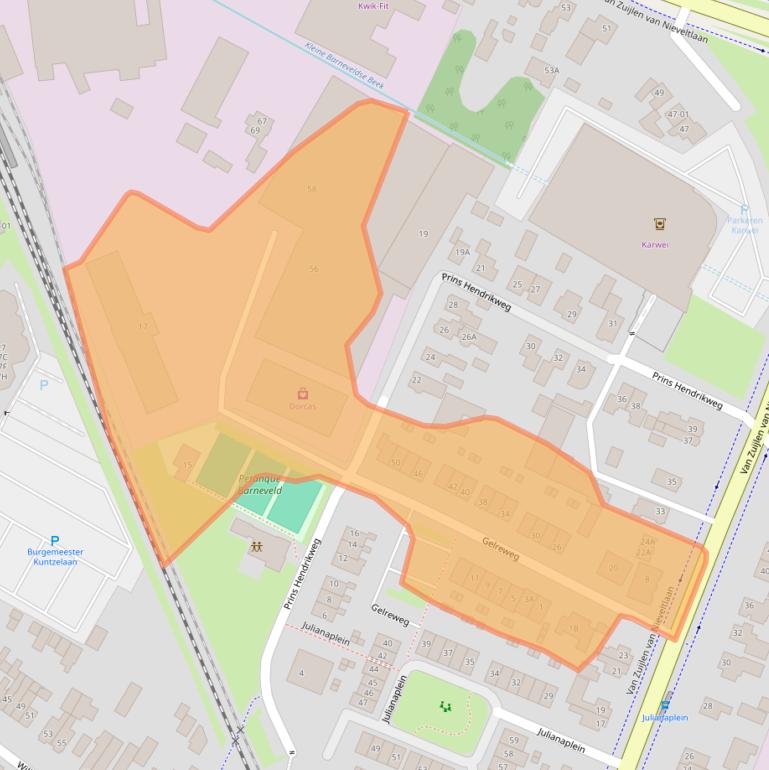 Kaart van postcodegebied 3771AL.