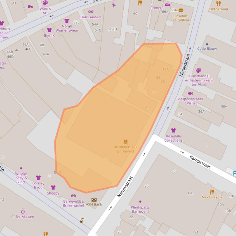 Kaart van postcodegebied 3771AS.