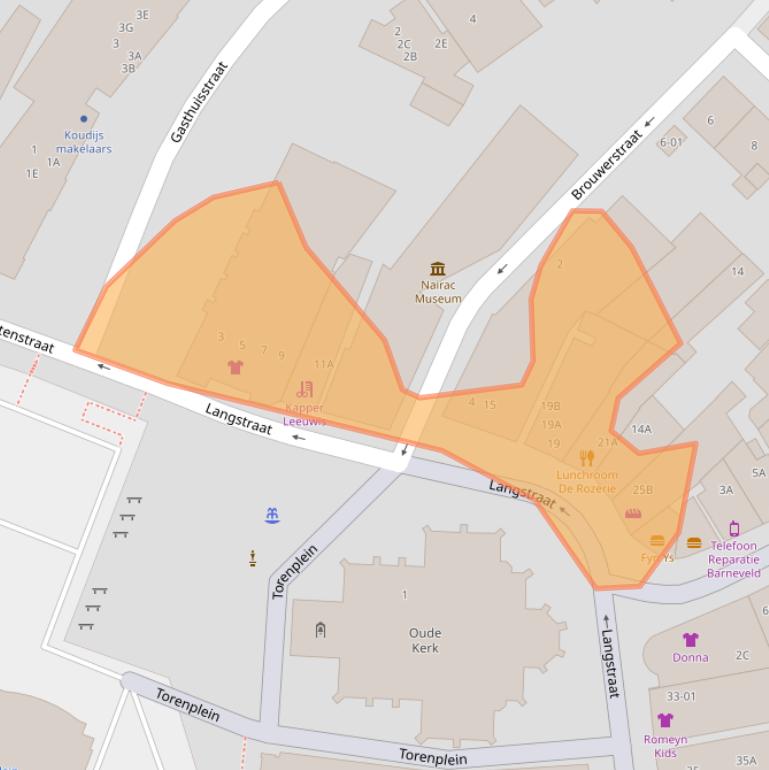 Kaart van postcodegebied 3771BA.