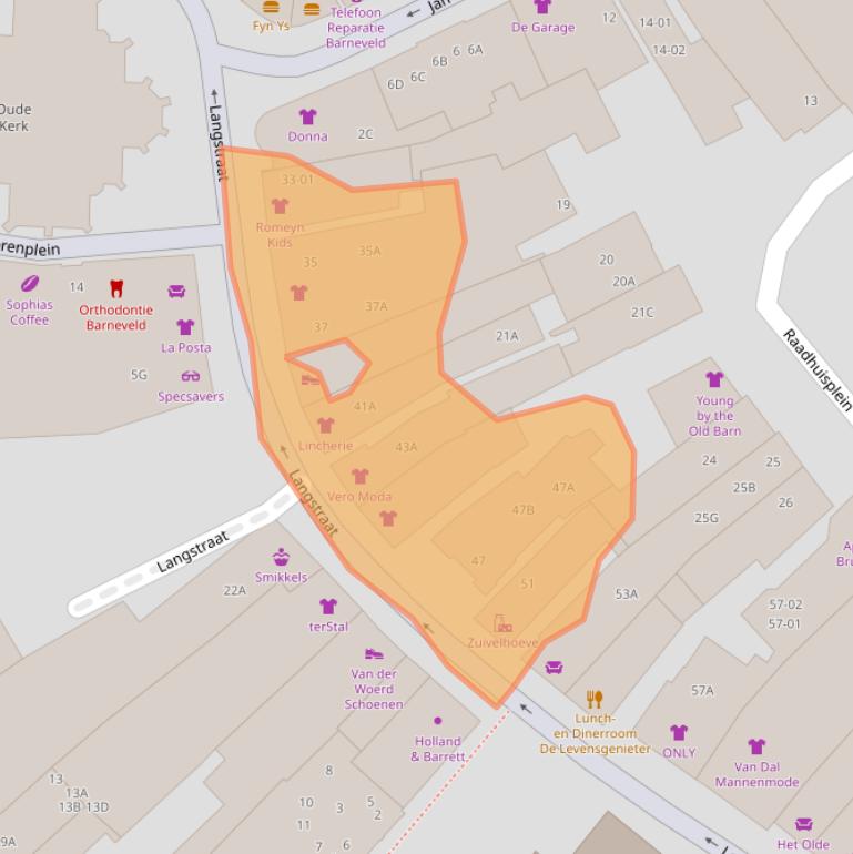 Kaart van postcodegebied 3771BB.