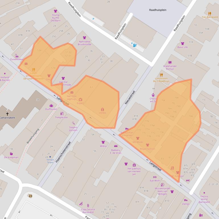 Kaart van postcodegebied 3771BC.