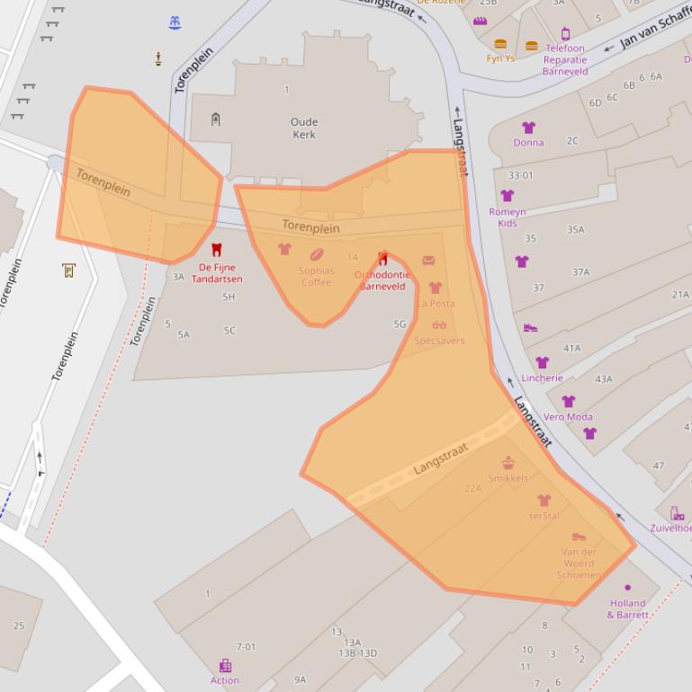 Kaart van postcodegebied 3771BE.