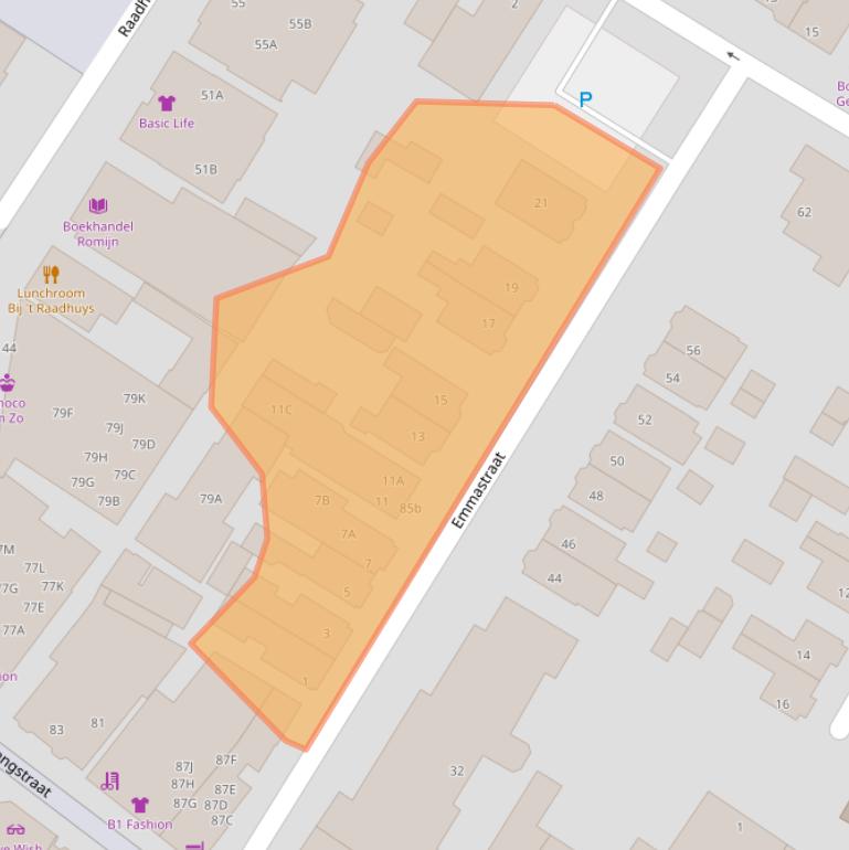 Kaart van postcodegebied 3771BK.