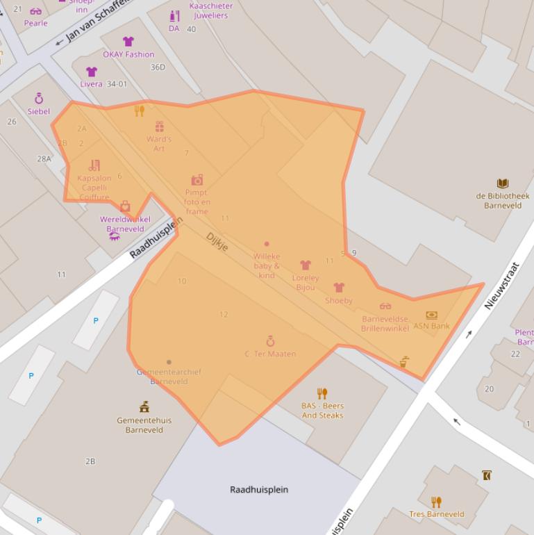 Kaart van postcodegebied 3771BN.