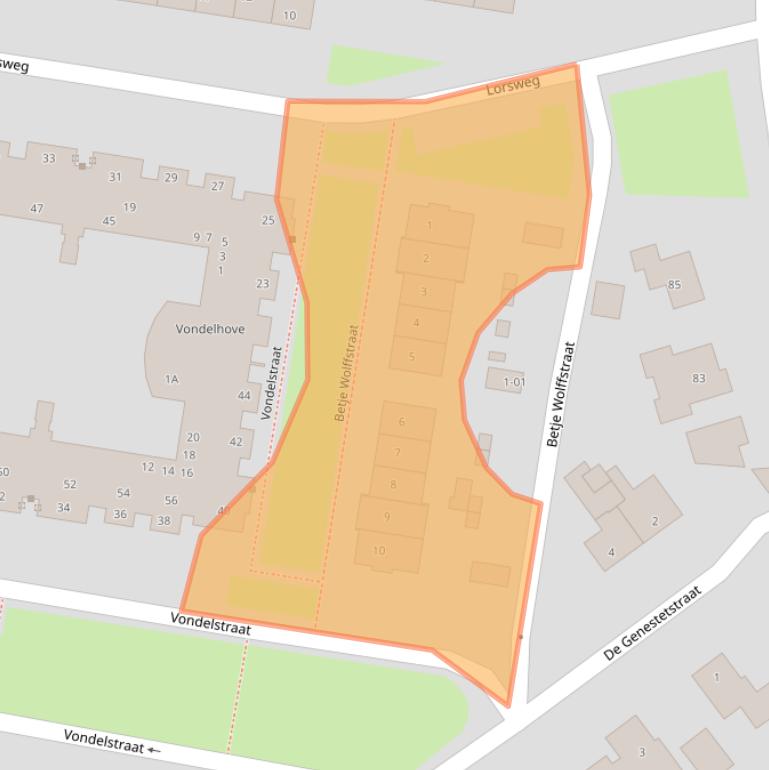 Kaart van postcodegebied 3771DZ.