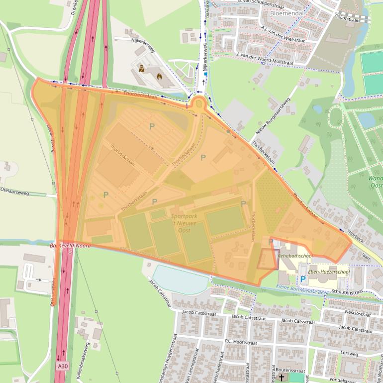 Kaart van postcodegebied 3771ED.