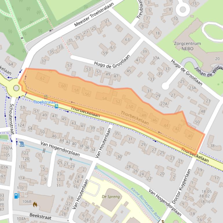 Kaart van postcodegebied 3771EJ.