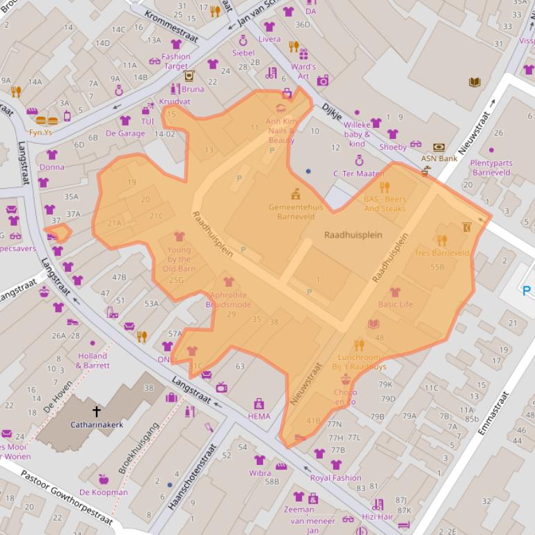Kaart van postcodegebied 3771ER.