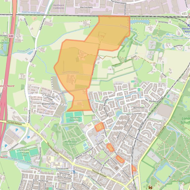 Kaart van postcodegebied 3771HT.