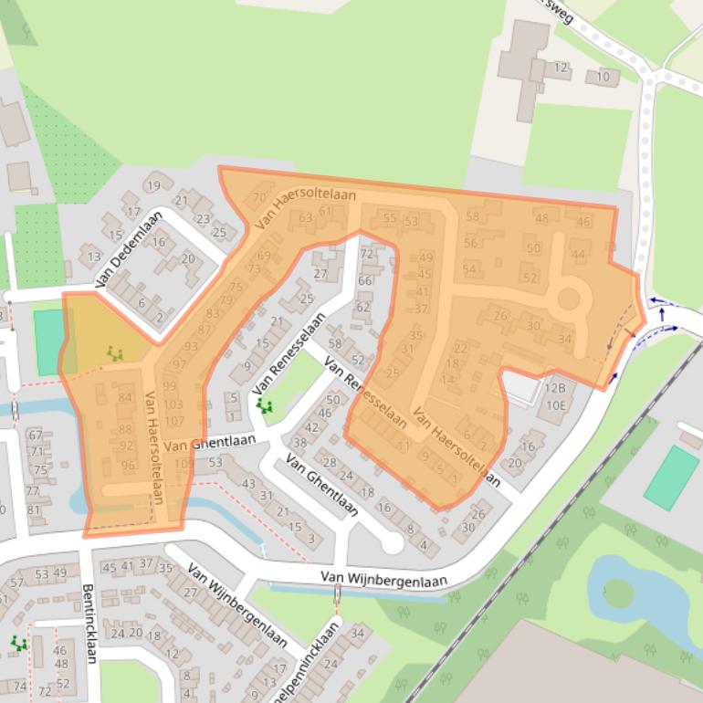 Kaart van postcodegebied 3771JW.