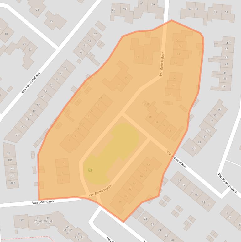 Kaart van postcodegebied 3771JX.