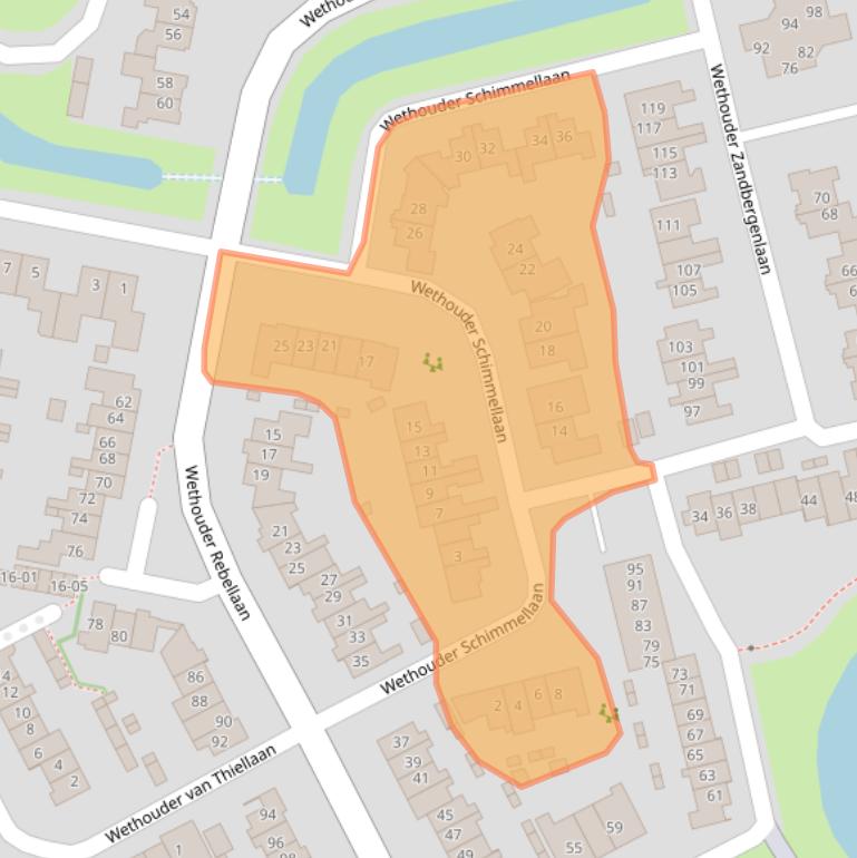 Kaart van postcodegebied 3771KW.