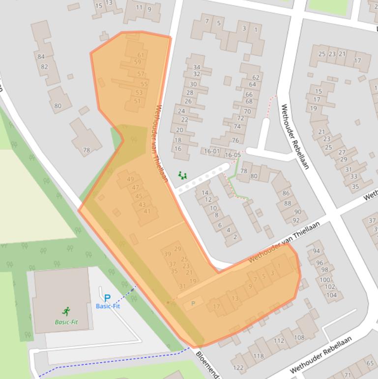 Kaart van postcodegebied 3771KX.