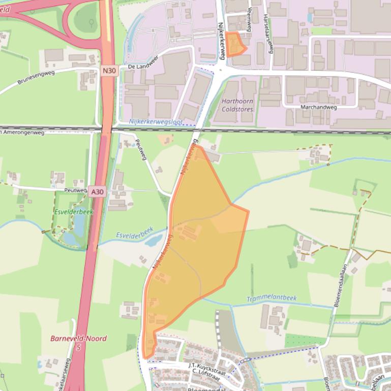 Kaart van postcodegebied 3771LB.