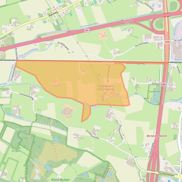 Kaart van postcodegebied 3771LM.