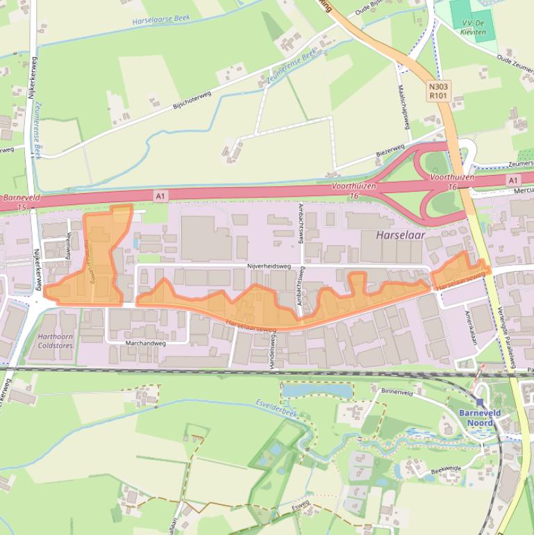 Kaart van postcodegebied 3771MB.