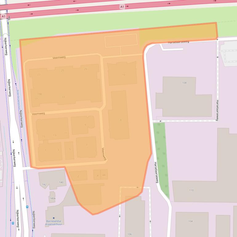 Kaart van postcodegebied 3771MT.