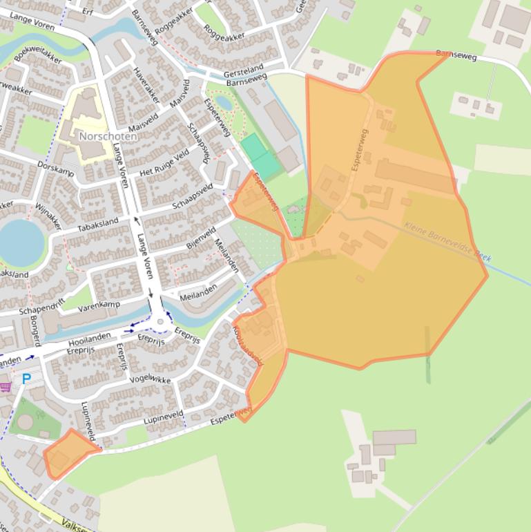 Kaart van postcodegebied 3771RK.