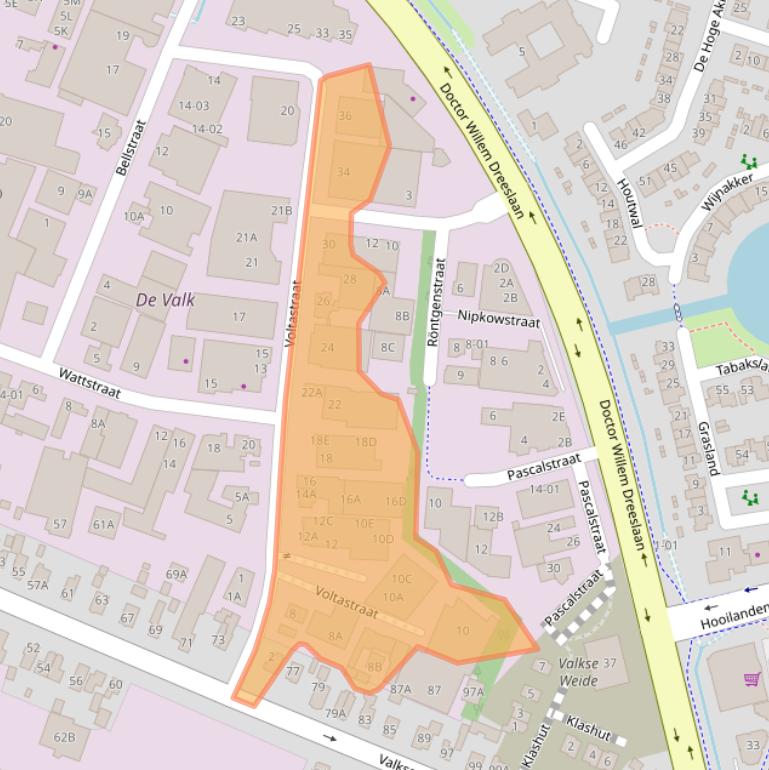 Kaart van postcodegebied 3771RZ.