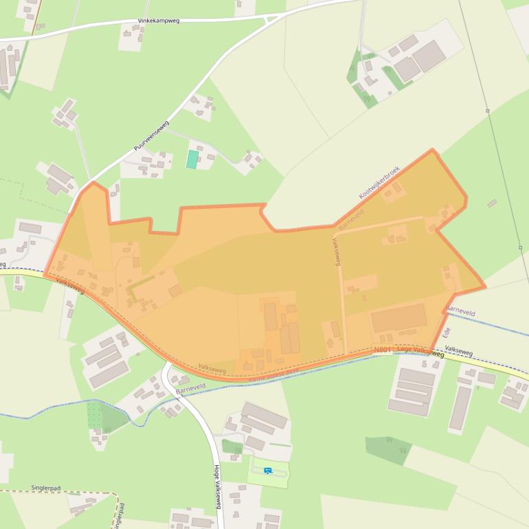 Kaart van postcodegebied 3771SG.