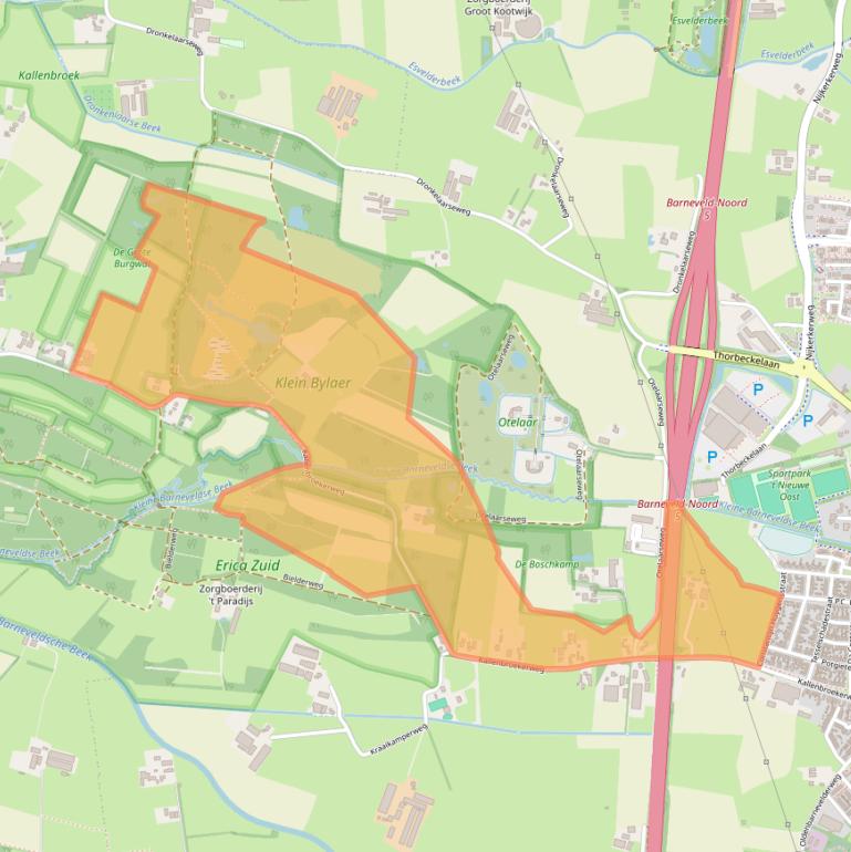 Kaart van postcodegebied 3771TB.