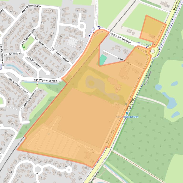 Kaart van postcodegebied 3771VE.