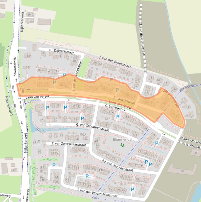 Kaart van postcodegebied 3771WJ.