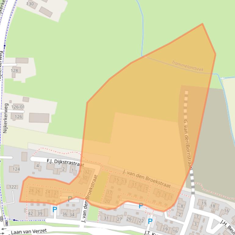 Kaart van postcodegebied 3771WK.