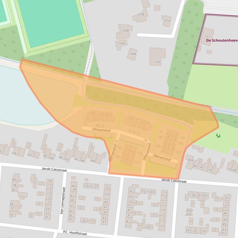 Kaart van postcodegebied 3771ZZ.