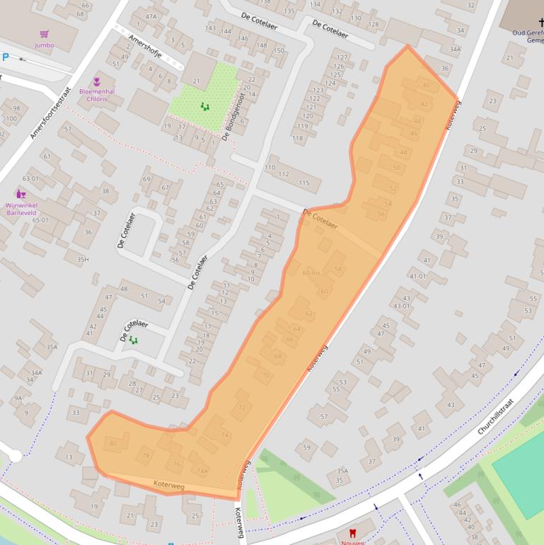 Kaart van postcodegebied 3772BD.