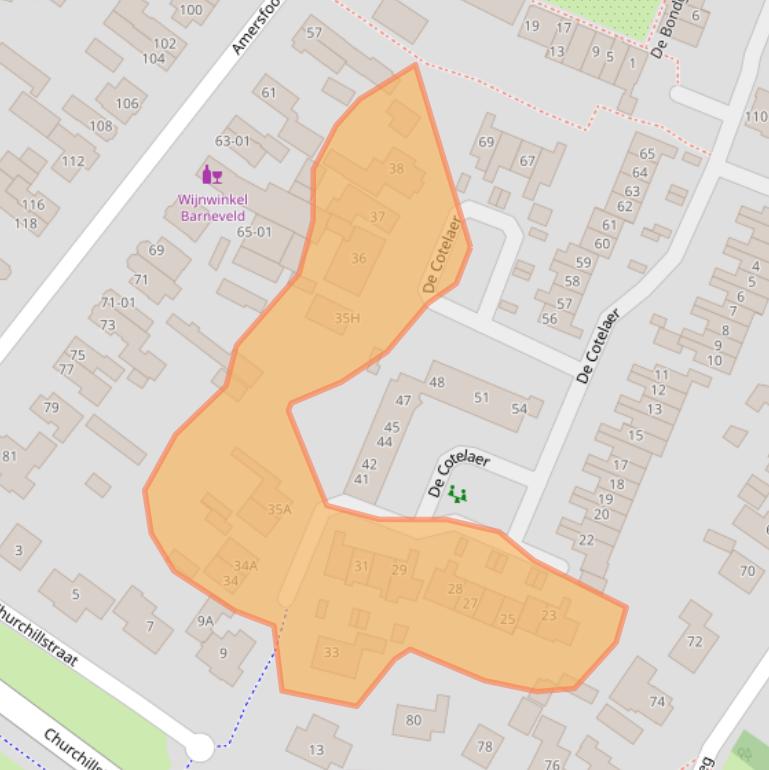 Kaart van postcodegebied 3772BP.