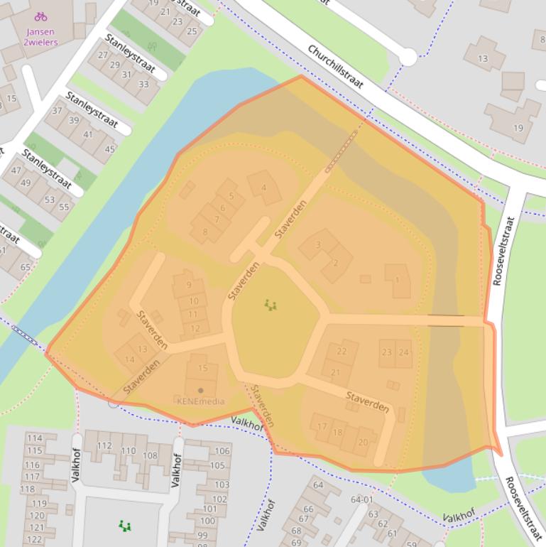 Kaart van postcodegebied 3772DZ.