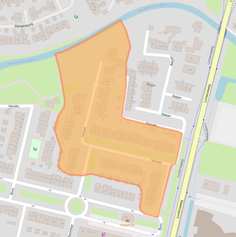 Kaart van postcodegebied 3772EW.