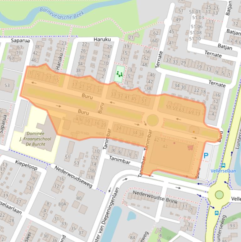 Kaart van postcodegebied 3772EX.