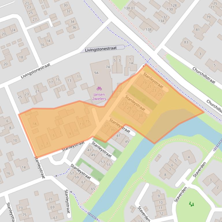 Kaart van postcodegebied 3772KB.