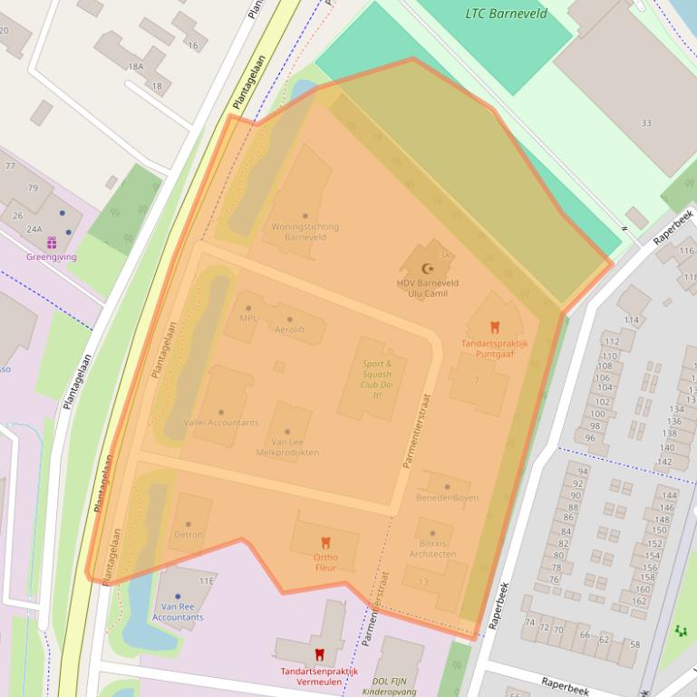 Kaart van postcodegebied 3772MS.